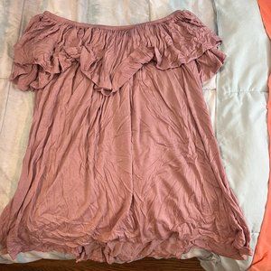 Off the Shoulder flowy pink dress